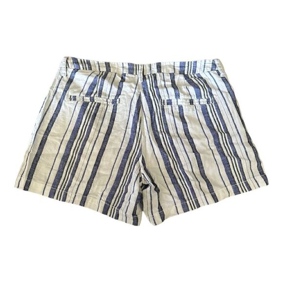 Old Navy | Blue White Stripe Linen Blend Trouser Shorts | 8 - Picture 3 of 7